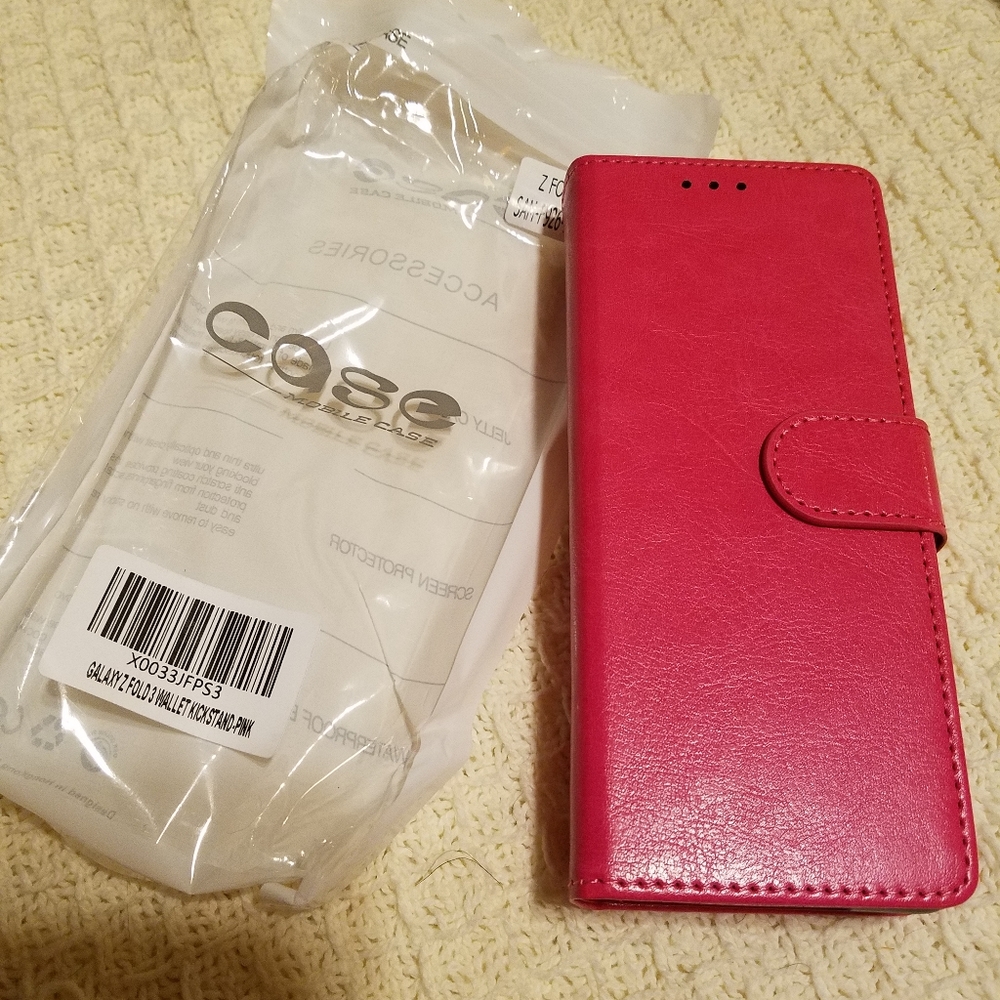 ❤️🎊Host Pick🎊❤️Pink Samsung Galaxy Z Fold3 Case, Wallet Pouch Cover Kickstand